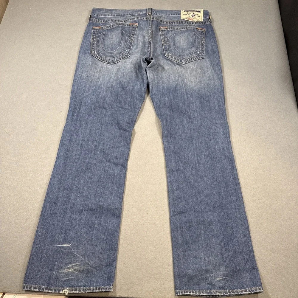 True Religion Jeans Mens 36 Ricky Straight NO FLAP Dark  STYLE  MDE800OM